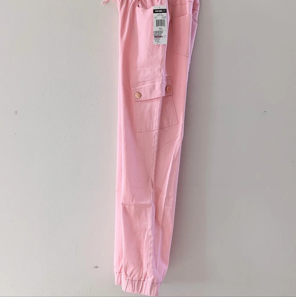 Girls 6 Pockets Pink Cargo Pants - Picture 7 of 9